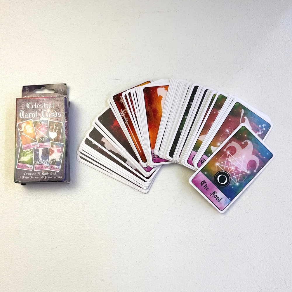 Kalan Celestial Tarot Cards 78 Card Deck Galaxy Mystical Astrology Witchy Goth
